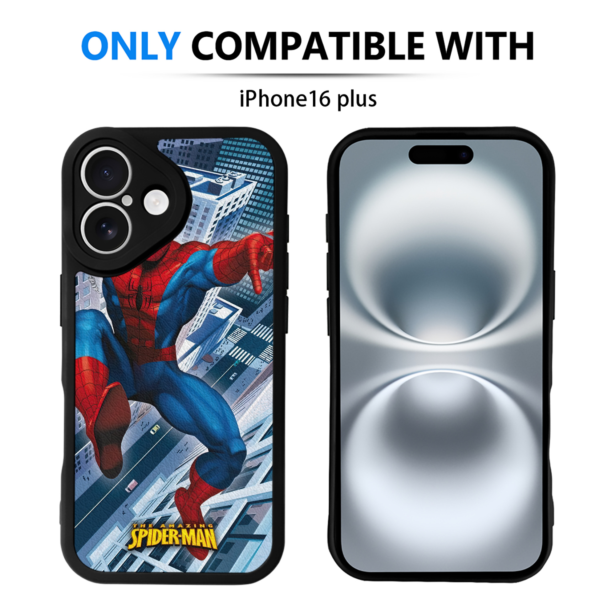 Spider Man スパイダーマン 【iPhone 16シリーズ対応】シリコンスマホケース（レザー調） 材質：シリコン